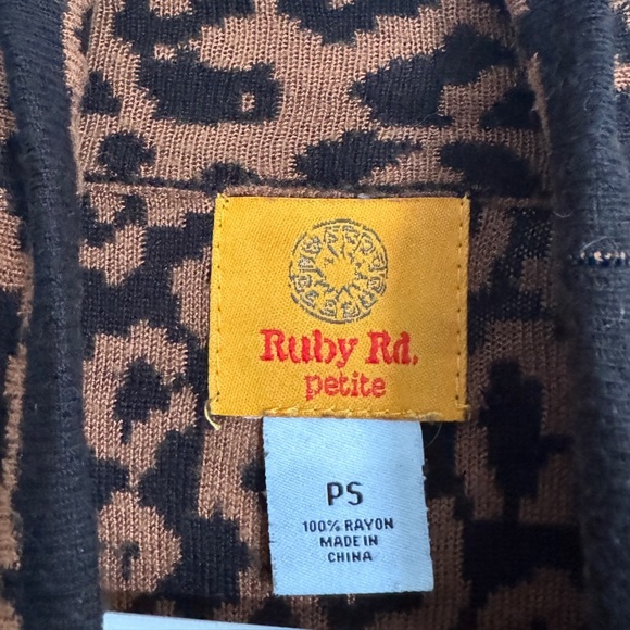 Ruby Rd. Brown and Black Animal Print Top - Picture 8 of 8